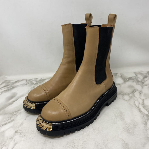 SANDRO WOMEN'S BOOTS tan black mix 37