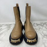 SANDRO WOMEN'S BOOTS tan black mix 37