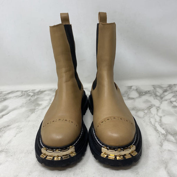 SANDRO WOMEN'S BOOTS tan black mix 37