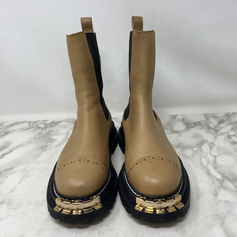 SANDRO WOMEN'S BOOTS tan black mix 37