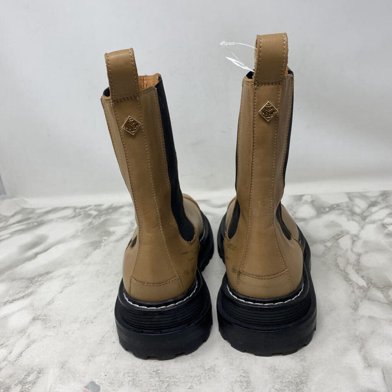 SANDRO WOMEN'S BOOTS tan black mix 37