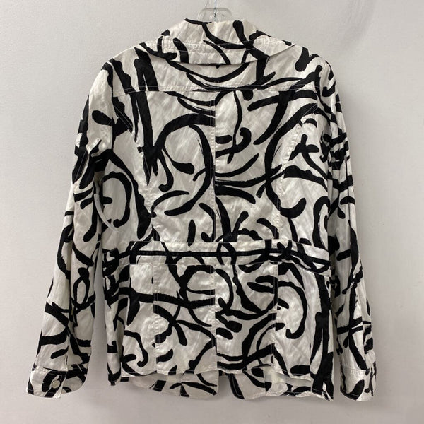CHICOS WOMEN'S BLAZER/JACKET white black 8/1