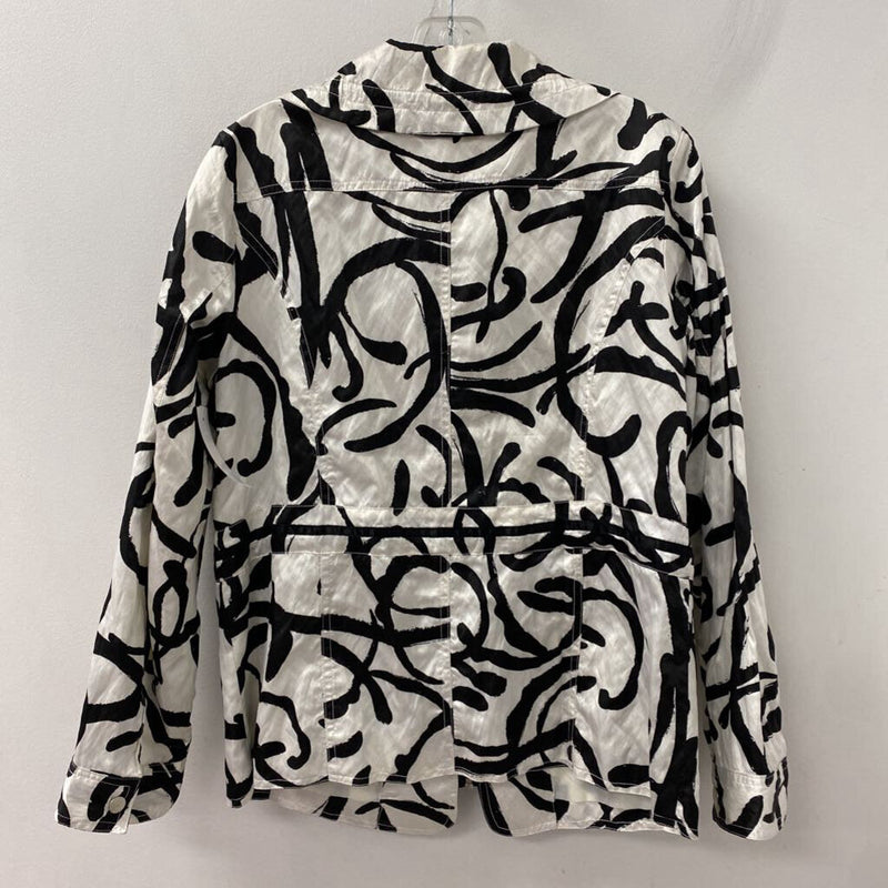 CHICOS WOMEN'S BLAZER/JACKET white black 8/1