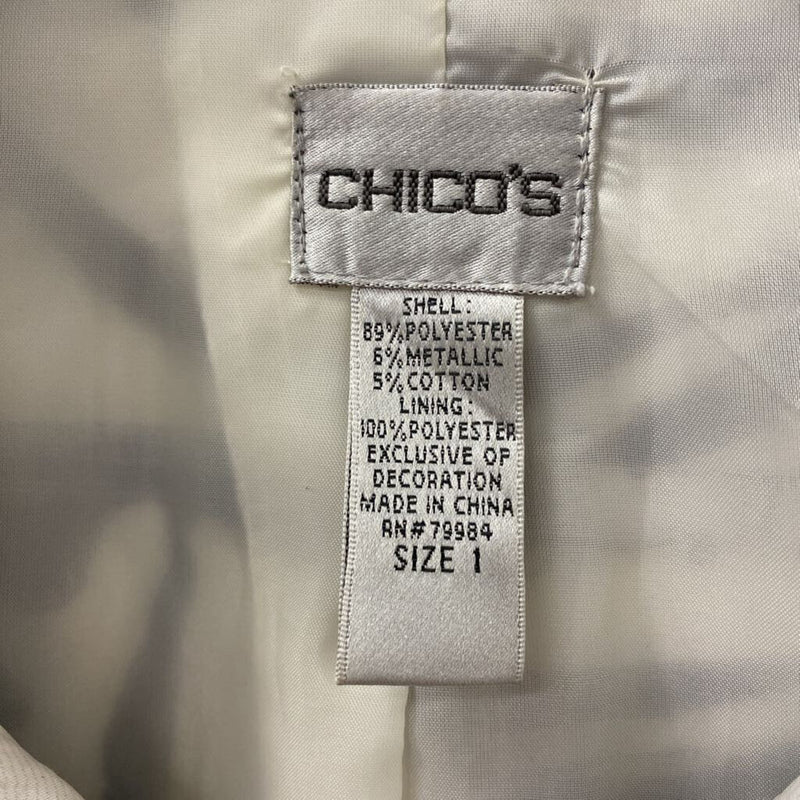 CHICOS WOMEN'S BLAZER/JACKET white black 8/1