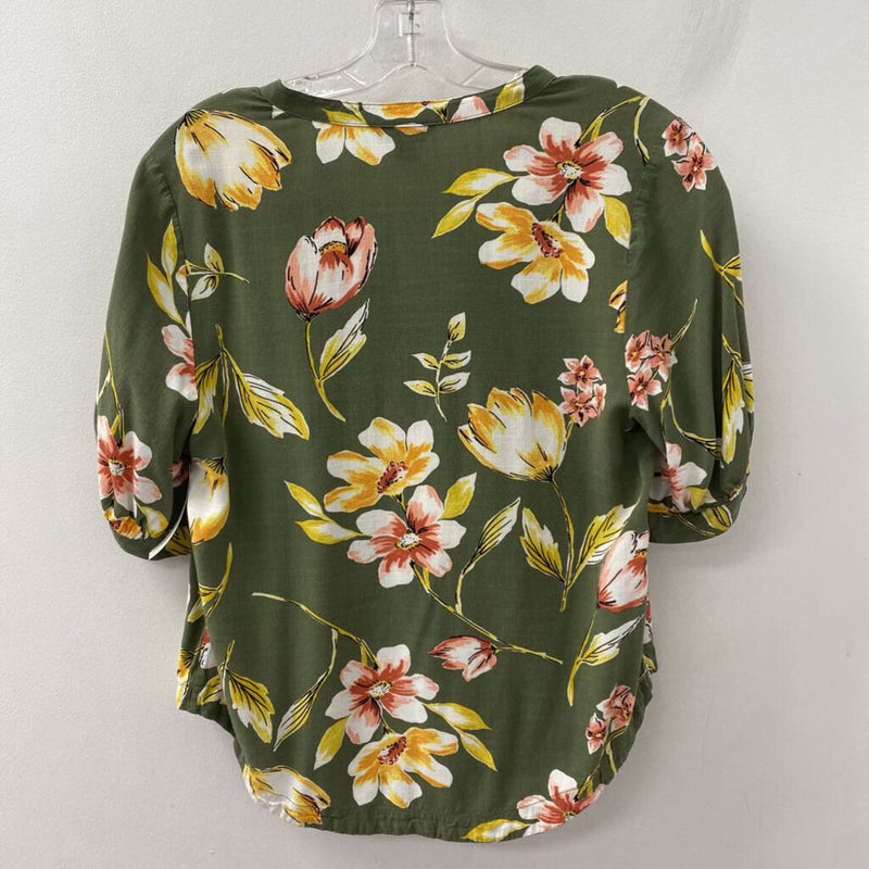 RW&CO WOMEN'S BLOUSE/SHIRT green yellow pink white M