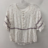 VELVET by graham & spencer WOMEN'S BLOUSE/SHIRT white pink navy XS