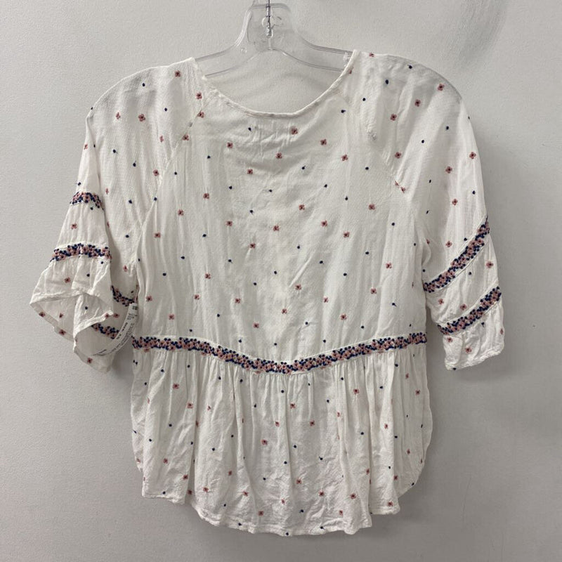 VELVET by graham & spencer WOMEN'S BLOUSE/SHIRT white pink navy XS