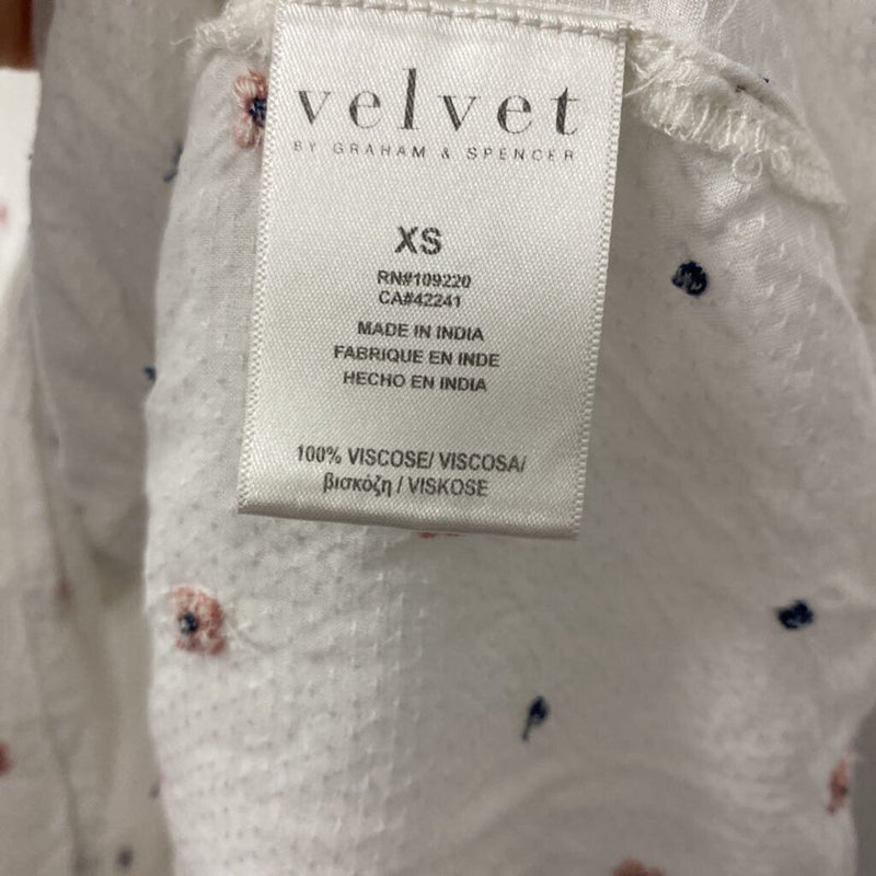VELVET by graham & spencer WOMEN'S BLOUSE/SHIRT white pink navy XS