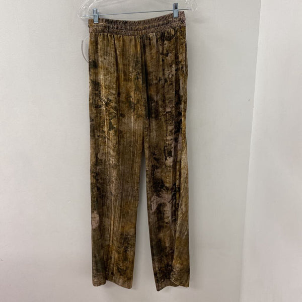ZARA WOMEN'S PANTS brown green beige S