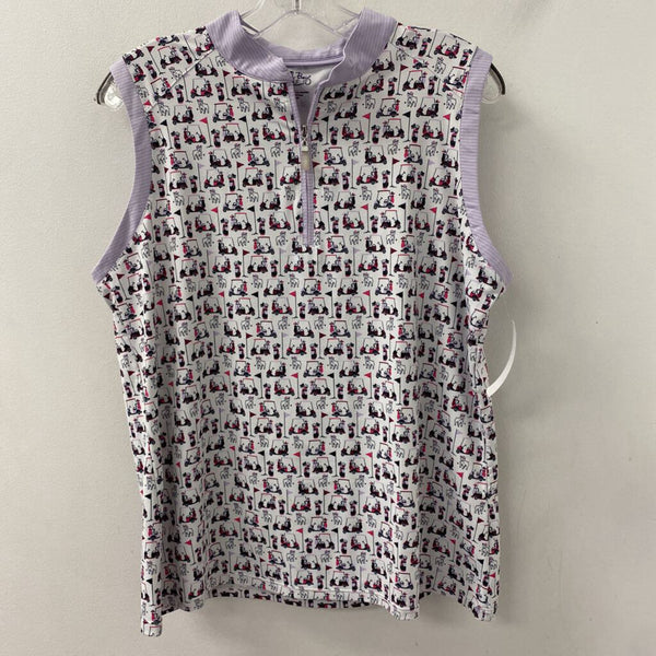 CORAL BAY WOMEN'S ACTIVE TOP white black pink L