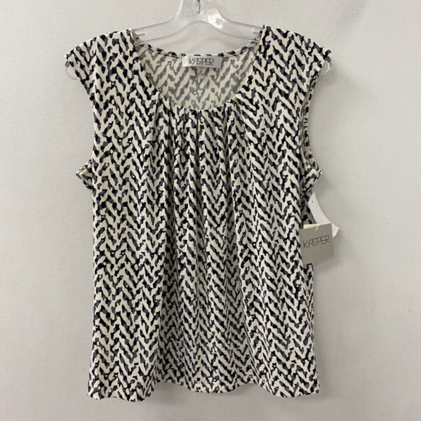 KASPER WOMEN'S BLOUSE/SHIRT white grey black M