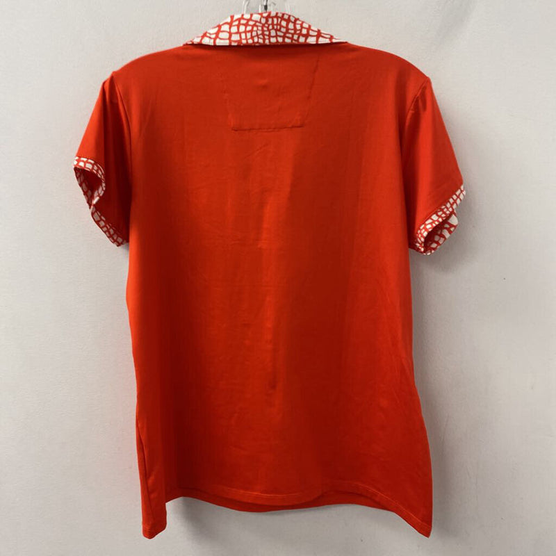 lopez WOMEN'S ACTIVE TOP orange white L