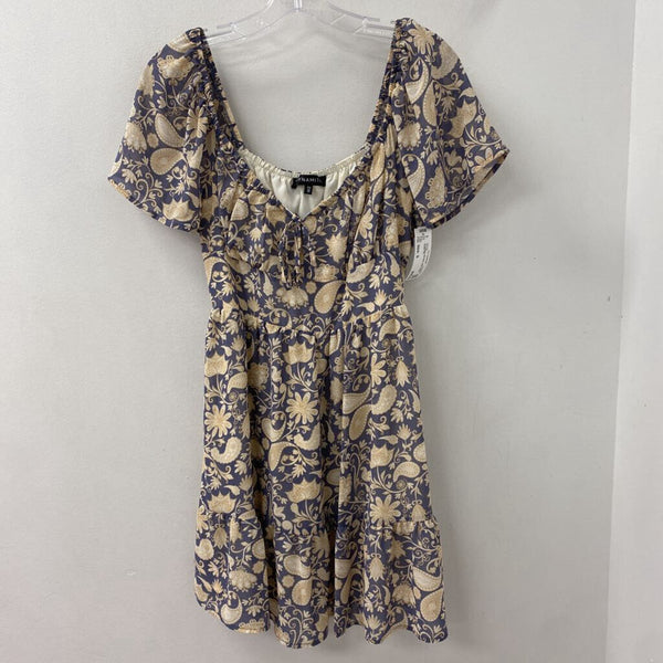 DYNAMITE WOMEN'S DRESS blue white beige S