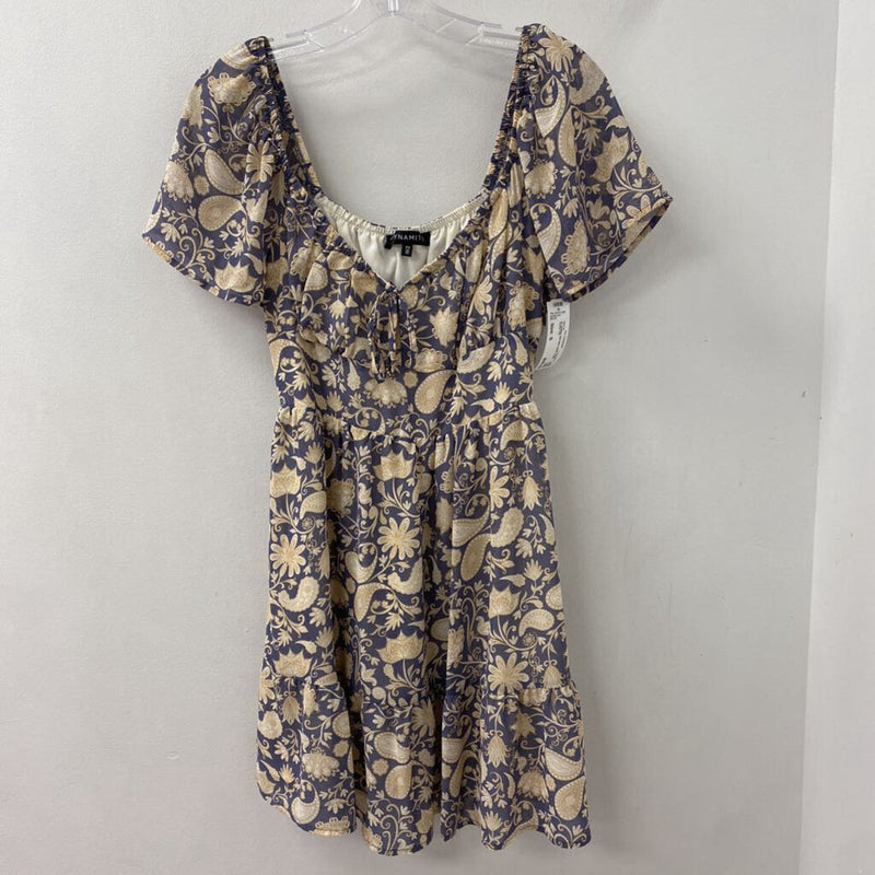 DYNAMITE WOMEN'S DRESS blue white beige S