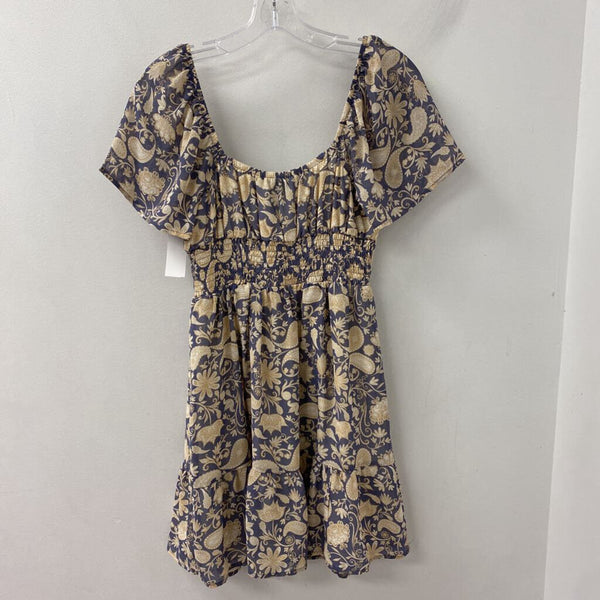 DYNAMITE WOMEN'S DRESS blue white beige S