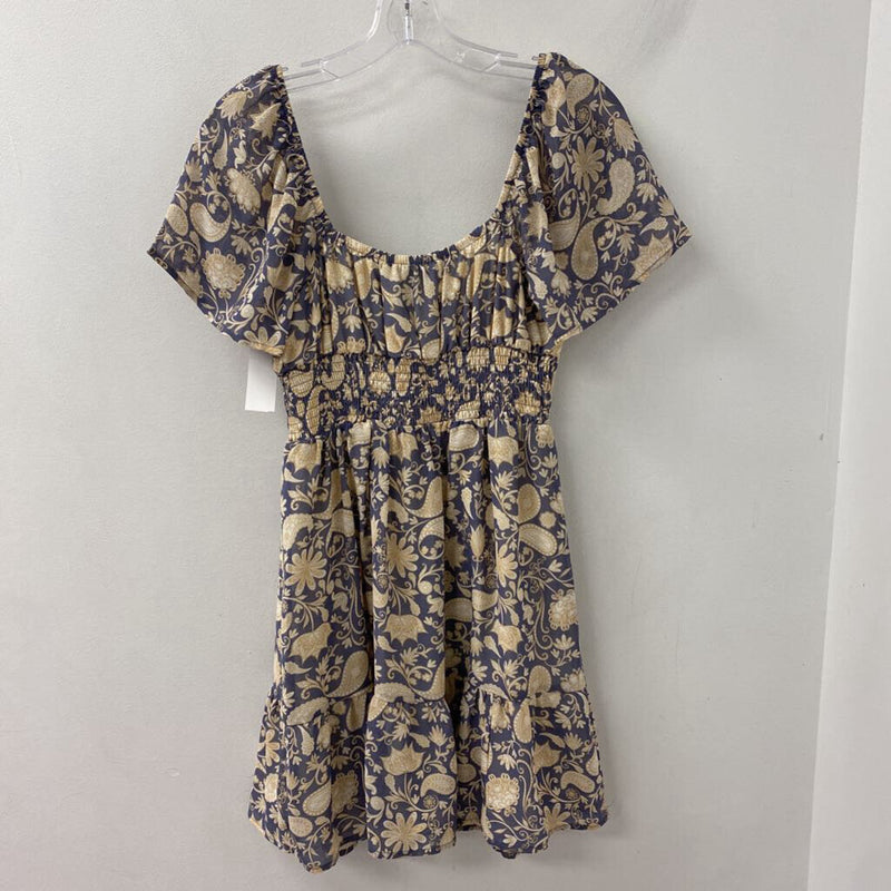 DYNAMITE WOMEN'S DRESS blue white beige S