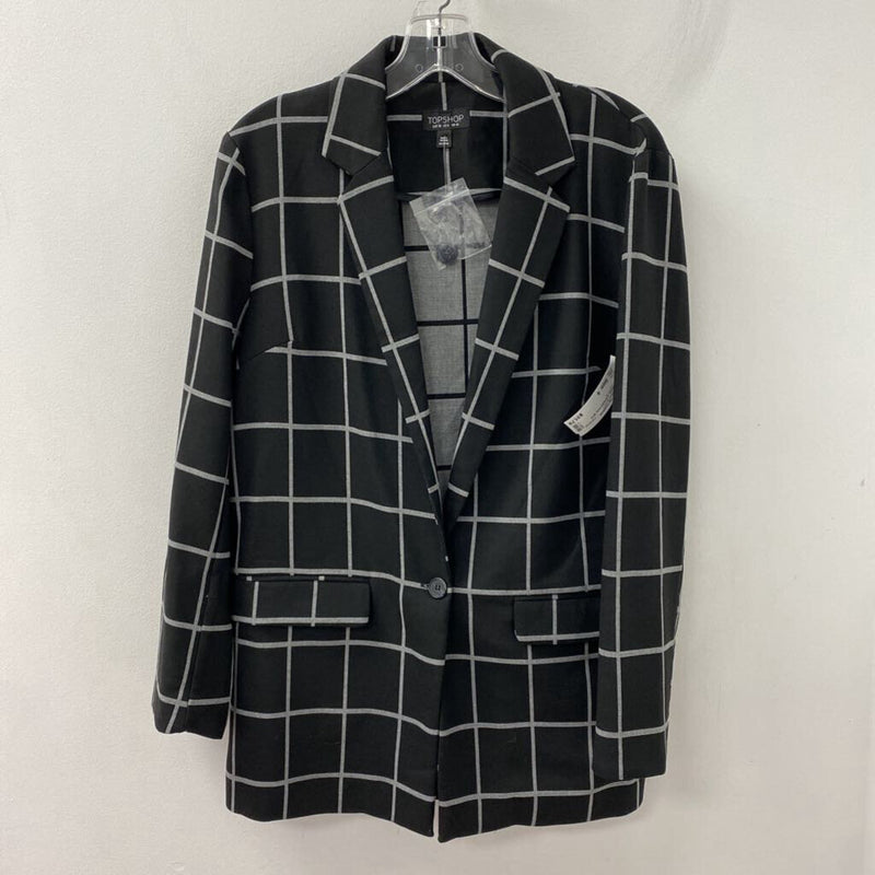 TOPSHOP WOMEN'S BLAZER/JACKET navy grey 6