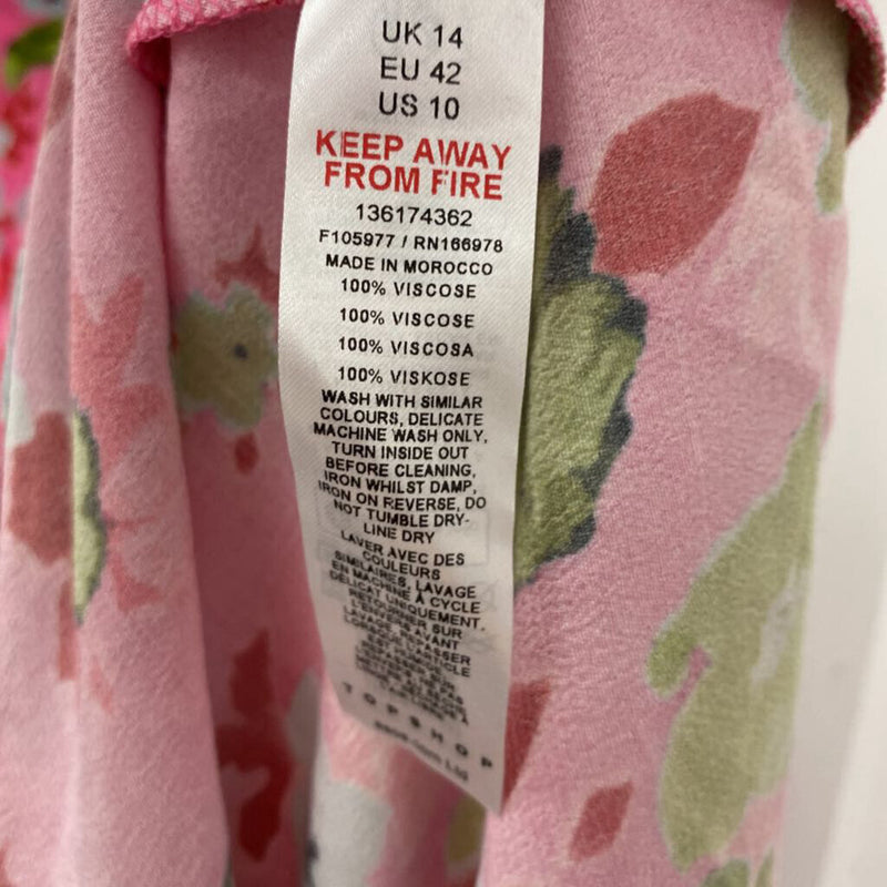 TOPSHOP WOMEN'S DRESS multi pink green blue 10