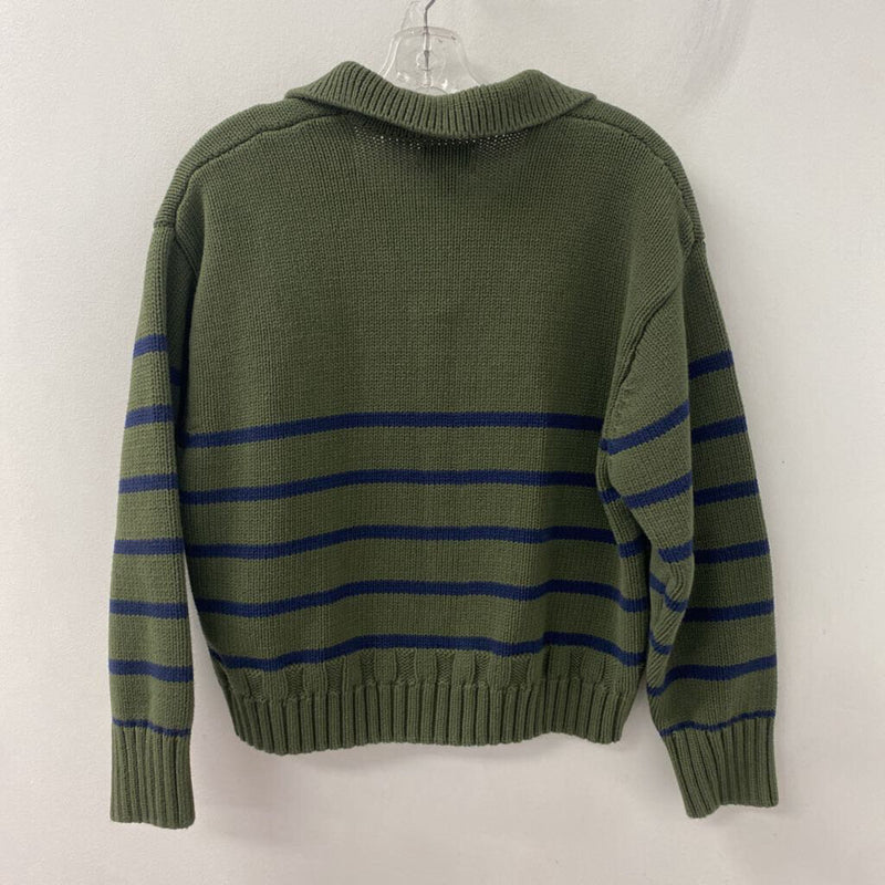 ROOTS WOMEN'S SWEATER olive green navy L
