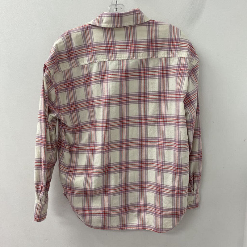 ROOTS WOMEN'S BLOUSE/SHIRT white purple red S