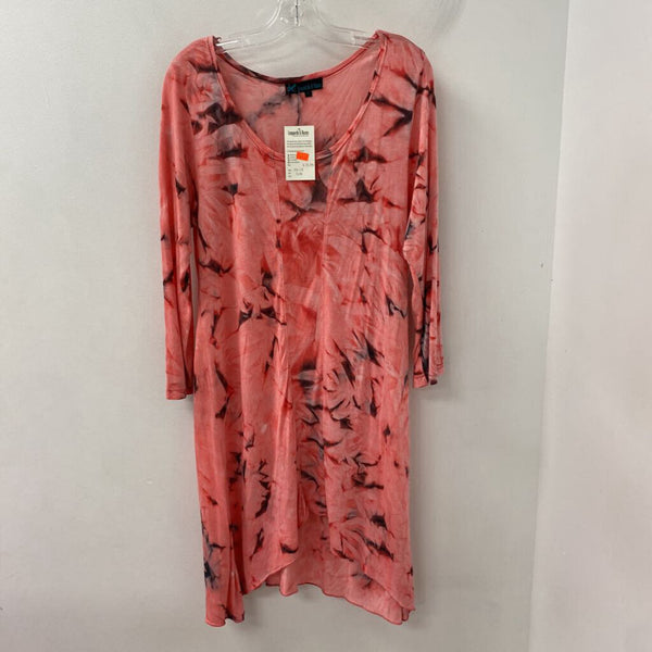 leopards & roses WOMEN'S DRESS pink tiedye M/2