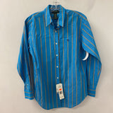 LAUREN ralph lauren WOMEN'S BLOUSE/SHIRT blue striped 8