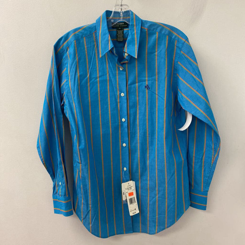 LAUREN ralph lauren WOMEN'S BLOUSE/SHIRT blue striped 8