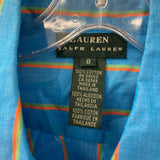 LAUREN ralph lauren WOMEN'S BLOUSE/SHIRT blue striped 8