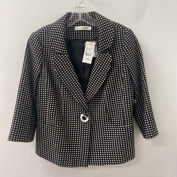 LAURA WOMEN'S BLAZER/JACKET black white dots 8