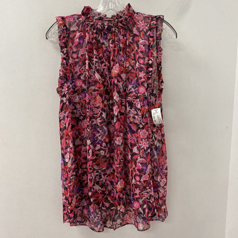 ELIE TAHARI WOMEN'S BLOUSE/SHIRT pink multi M/L