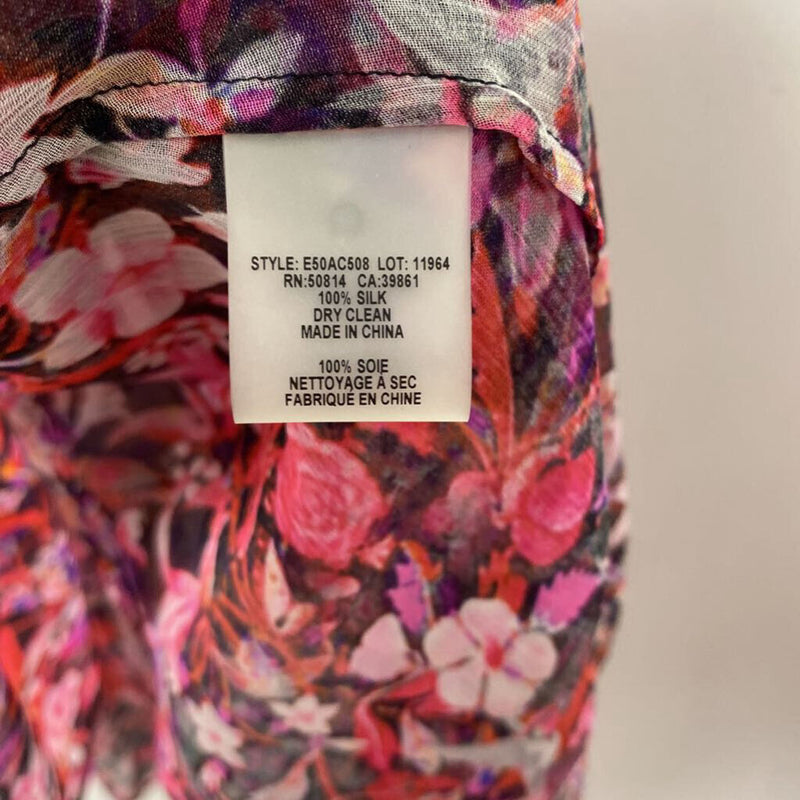 ELIE TAHARI WOMEN'S BLOUSE/SHIRT pink multi M/L
