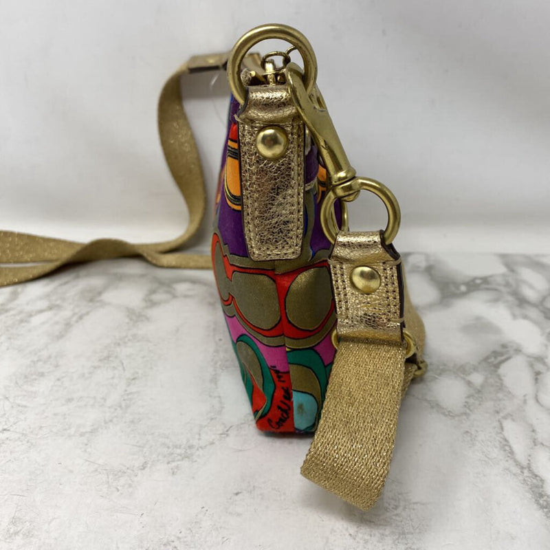 COACH WOMEN'S BAG purple gold multi