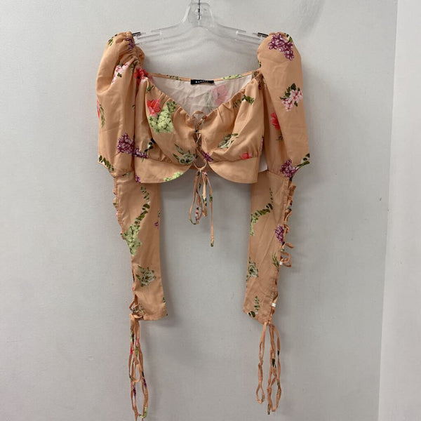 BANJUL WOMEN'S TOP peach pink green mix L