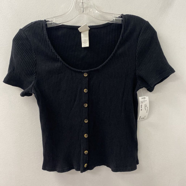 H&M WOMEN'S T-SHIRT black M