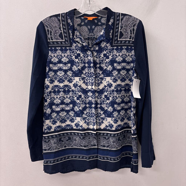 JOE FRESH WOMEN'S BLOUSE/SHIRT blue mix S