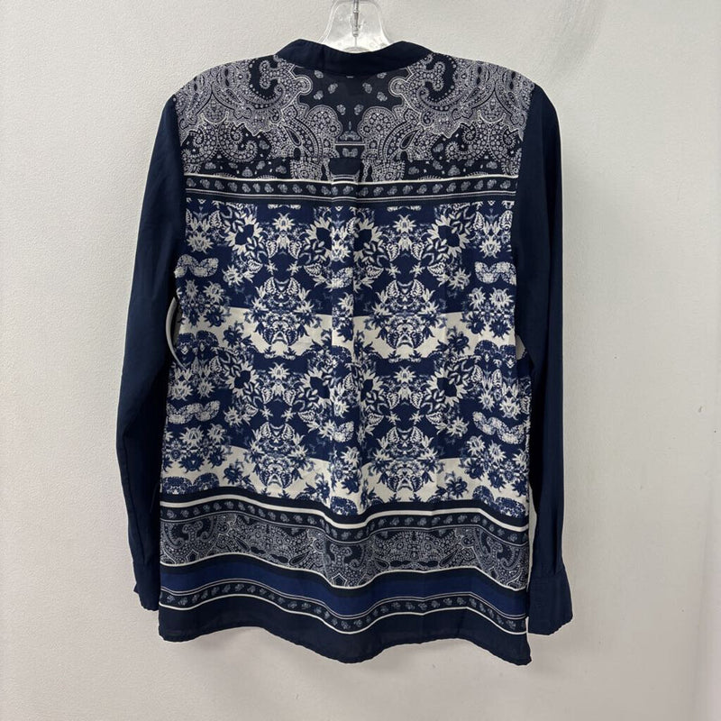 JOE FRESH WOMEN'S BLOUSE/SHIRT blue mix S