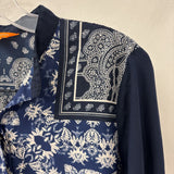 JOE FRESH WOMEN'S BLOUSE/SHIRT blue mix S