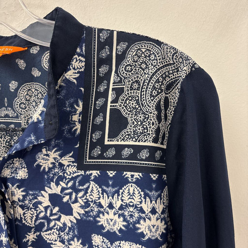 JOE FRESH WOMEN'S BLOUSE/SHIRT blue mix S