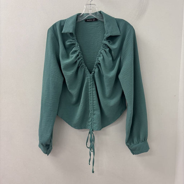 BOOHOO WOMEN'S BLOUSE/SHIRT teal 8