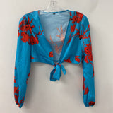 WOMEN'S TOP blue red mix M