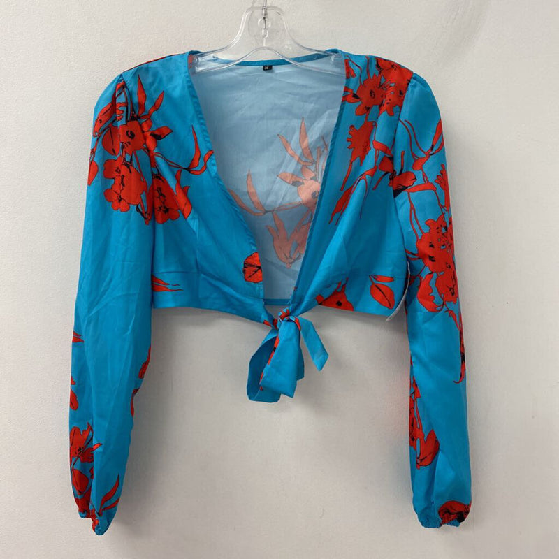 WOMEN'S TOP blue red mix M