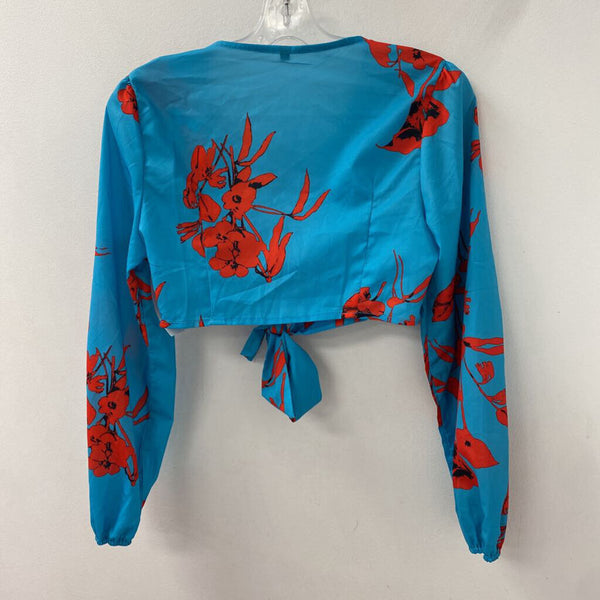 WOMEN'S TOP blue red mix M