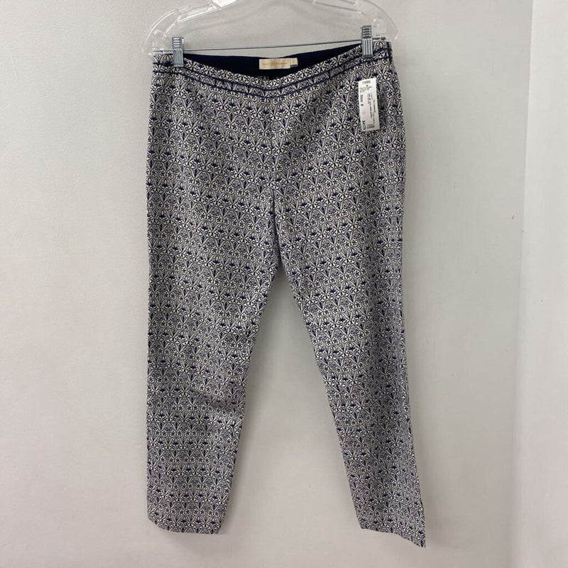 TORY BURCH WOMEN'S PANTS navy white pattern 6
