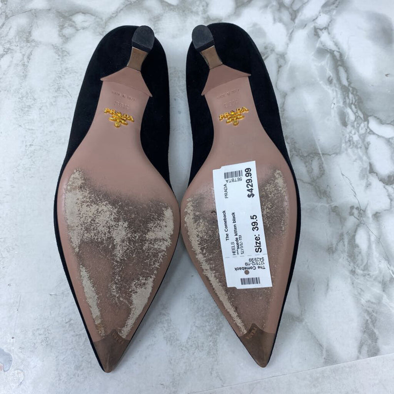 PRADA WOMEN'S HEELS black 39.5