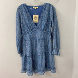 REBELLION again WOMEN'S DRESS blue white mix M