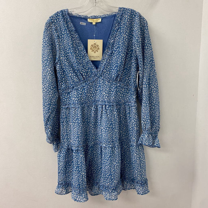 REBELLION again WOMEN'S DRESS blue white mix M