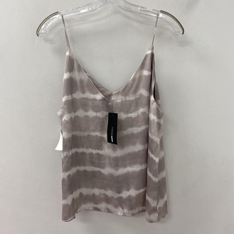 fashion nova WOMEN'S TANK/CAMI grey white mix XL