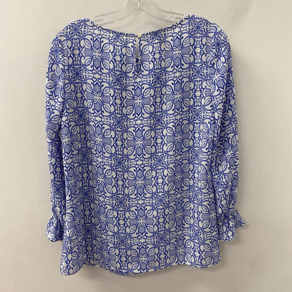 TALBOTS WOMEN'S BLOUSE/SHIRT blue white XS