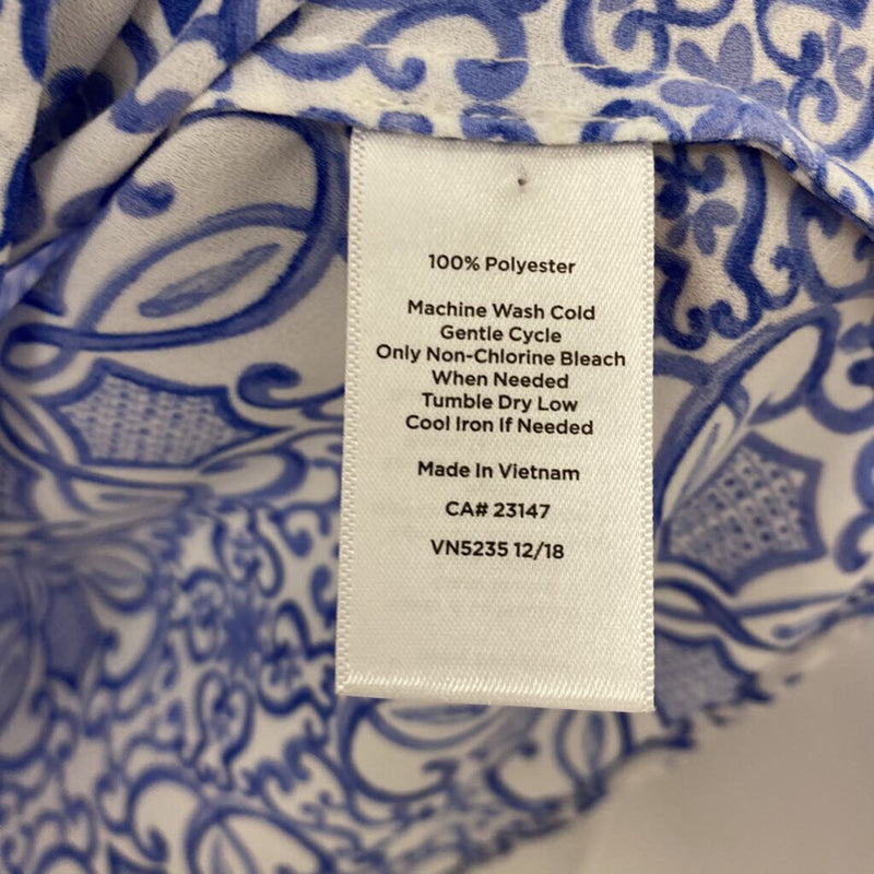 TALBOTS WOMEN'S BLOUSE/SHIRT blue white XS
