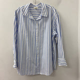 H&M WOMEN'S BLOUSE/SHIRT white blue mix L